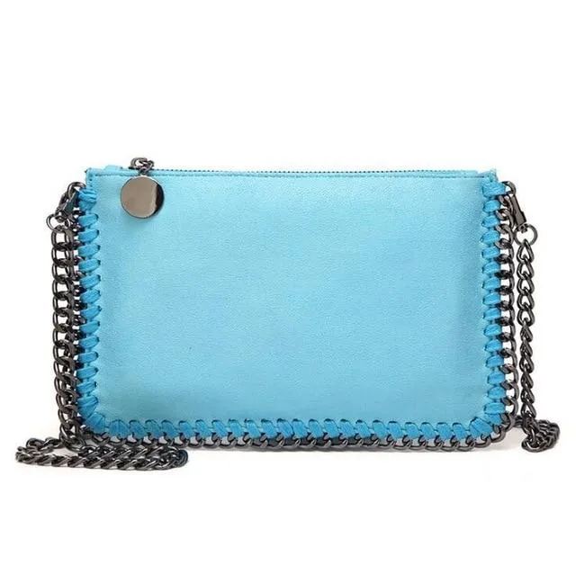 2018 Fashion Woven Chain Bag Shoulder Bag for Women Clutches PU Messenger Bag Small Clutch purse Bolsa Handbags wallet S1227