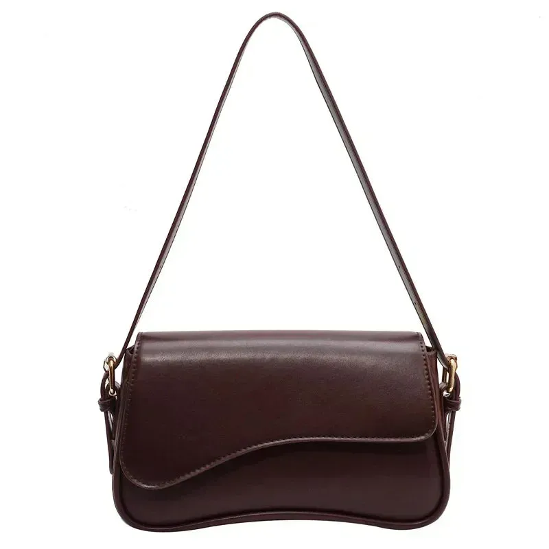 Amozae-Vintage Leather Crossbody Bags for Women 2024 Designer Female Small Flap Shoulder Underarm Bag Armpit Handbags and Purses