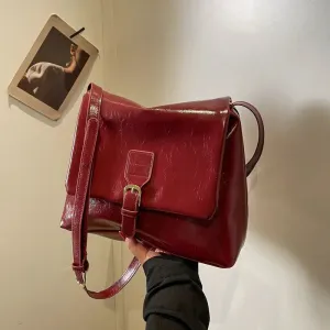 binfenxie Casual Solid Interior Zipper Pocket Crossbody Bags Flap Pocket Soft New Bags for Women Interior Compartment  Pu Women's Handbags