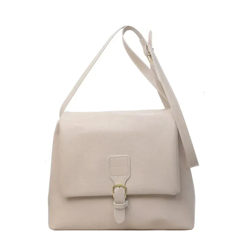 binfenxie Casual Solid Interior Zipper Pocket Crossbody Bags Flap Pocket Soft New Bags for Women Interior Compartment  Pu Women's Handbags