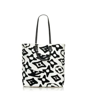 Canvas Body Tufted Monogram Cabas Bag