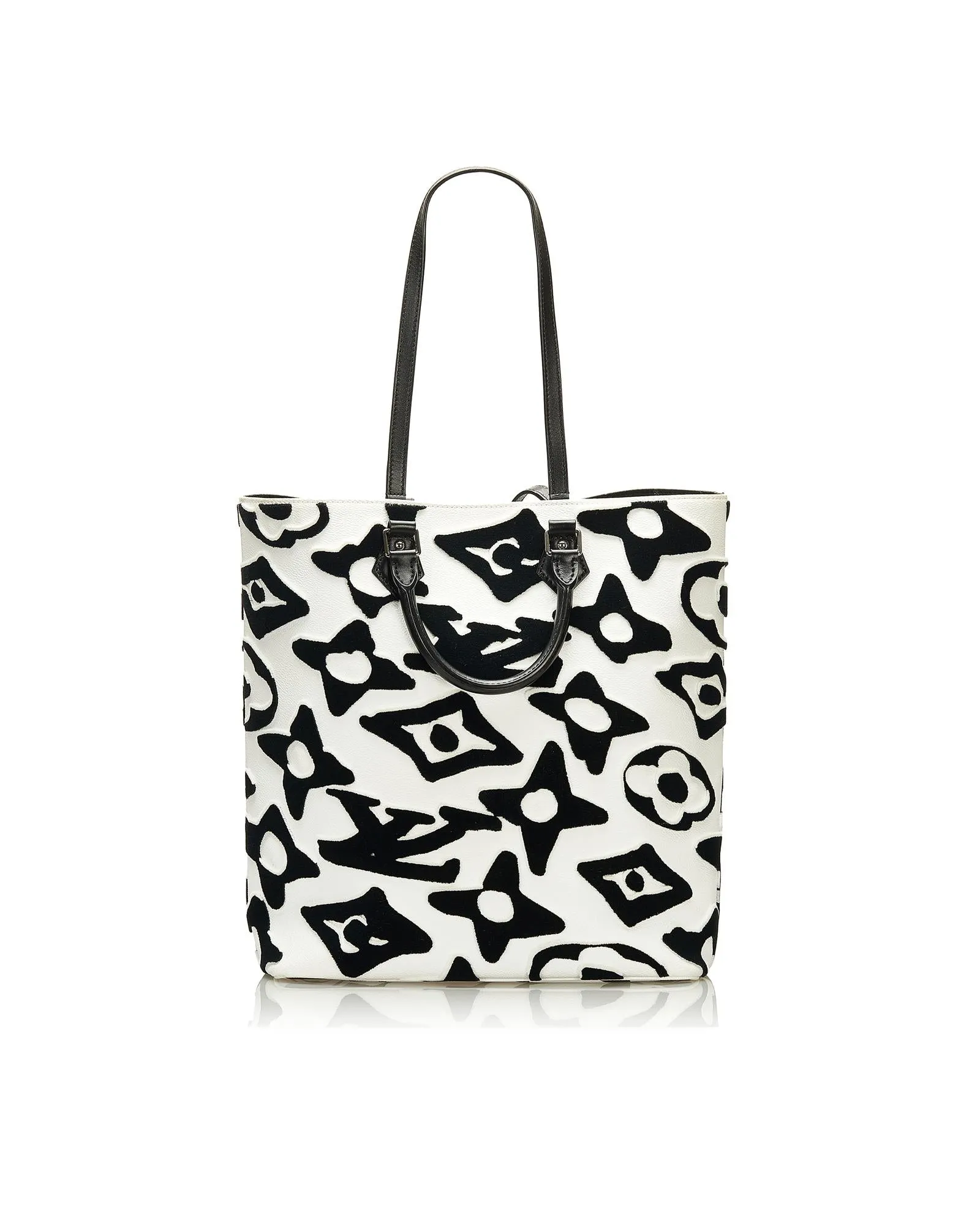 Canvas Body Tufted Monogram Cabas Bag