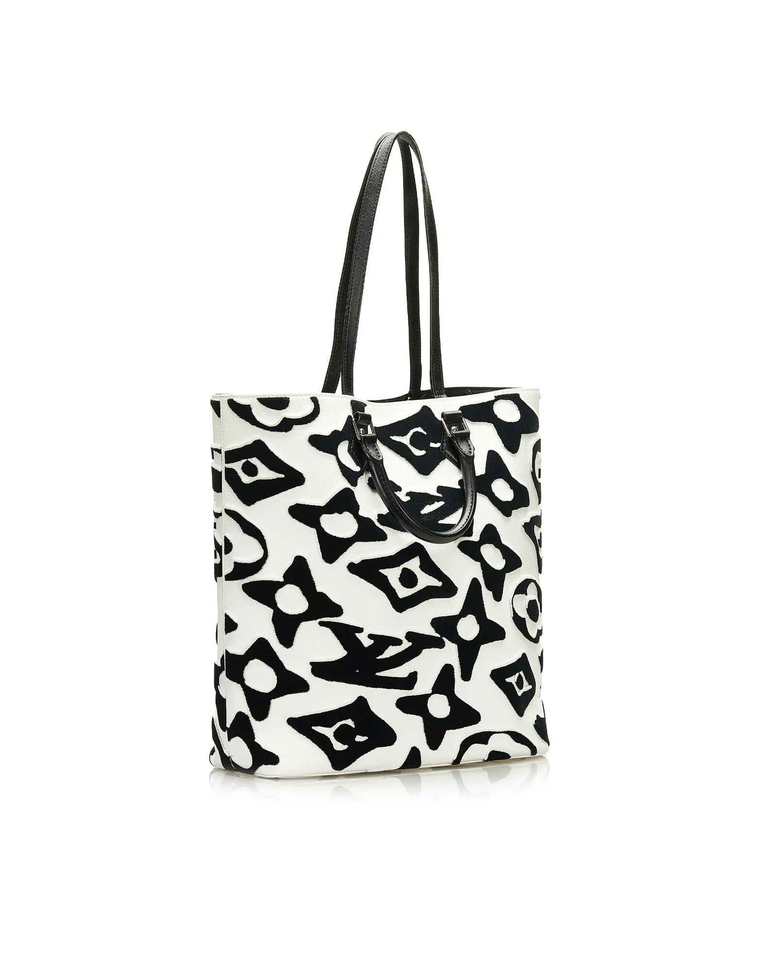 Canvas Body Tufted Monogram Cabas Bag