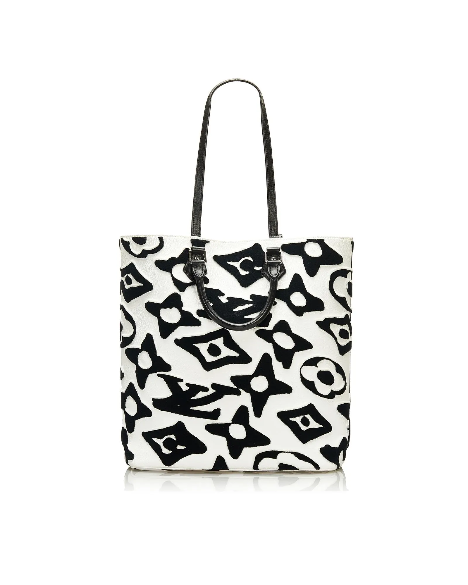 Canvas Body Tufted Monogram Cabas Bag