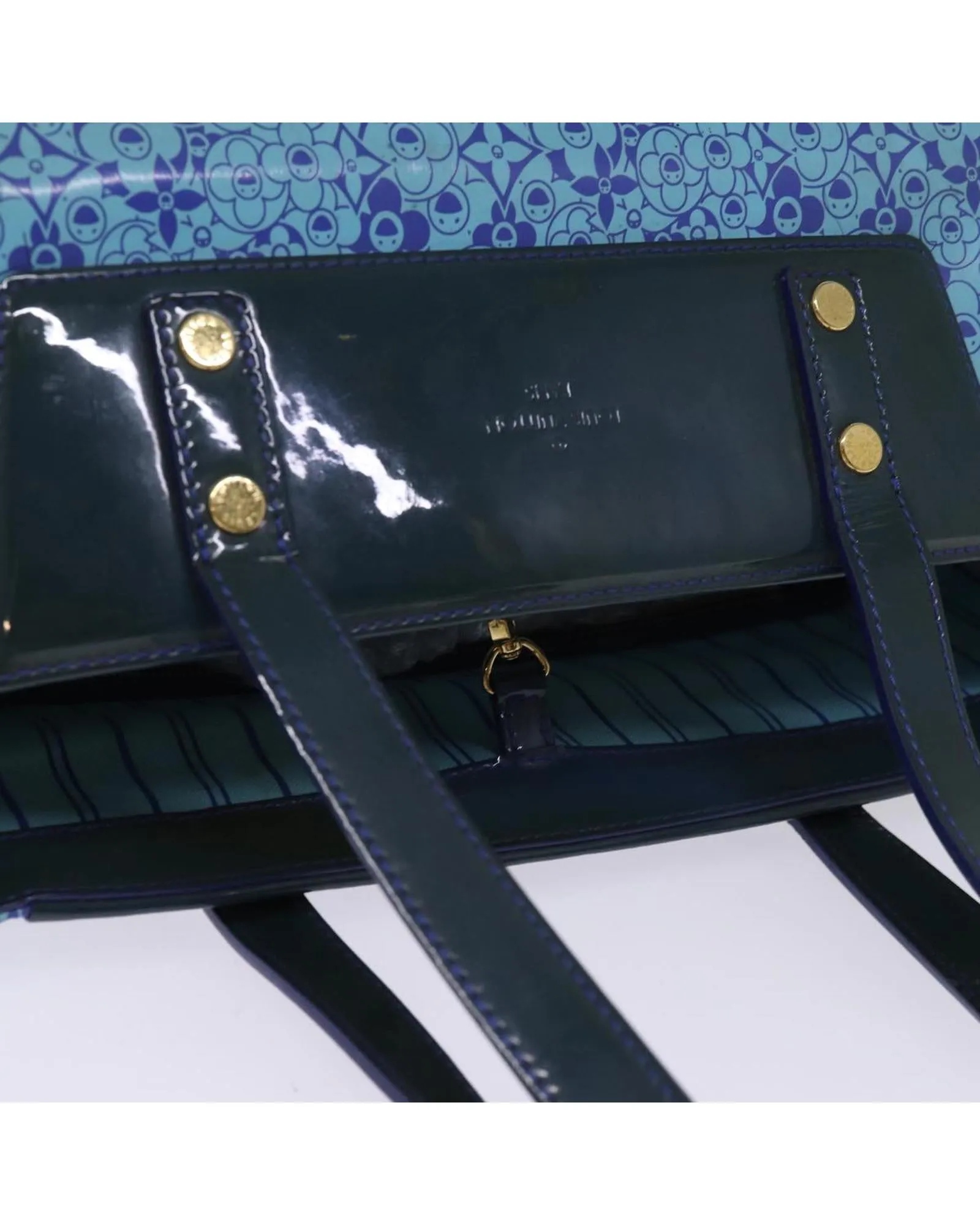 Cosmic Blossom Enamel Tote Bag with Rubbing and Stain Details