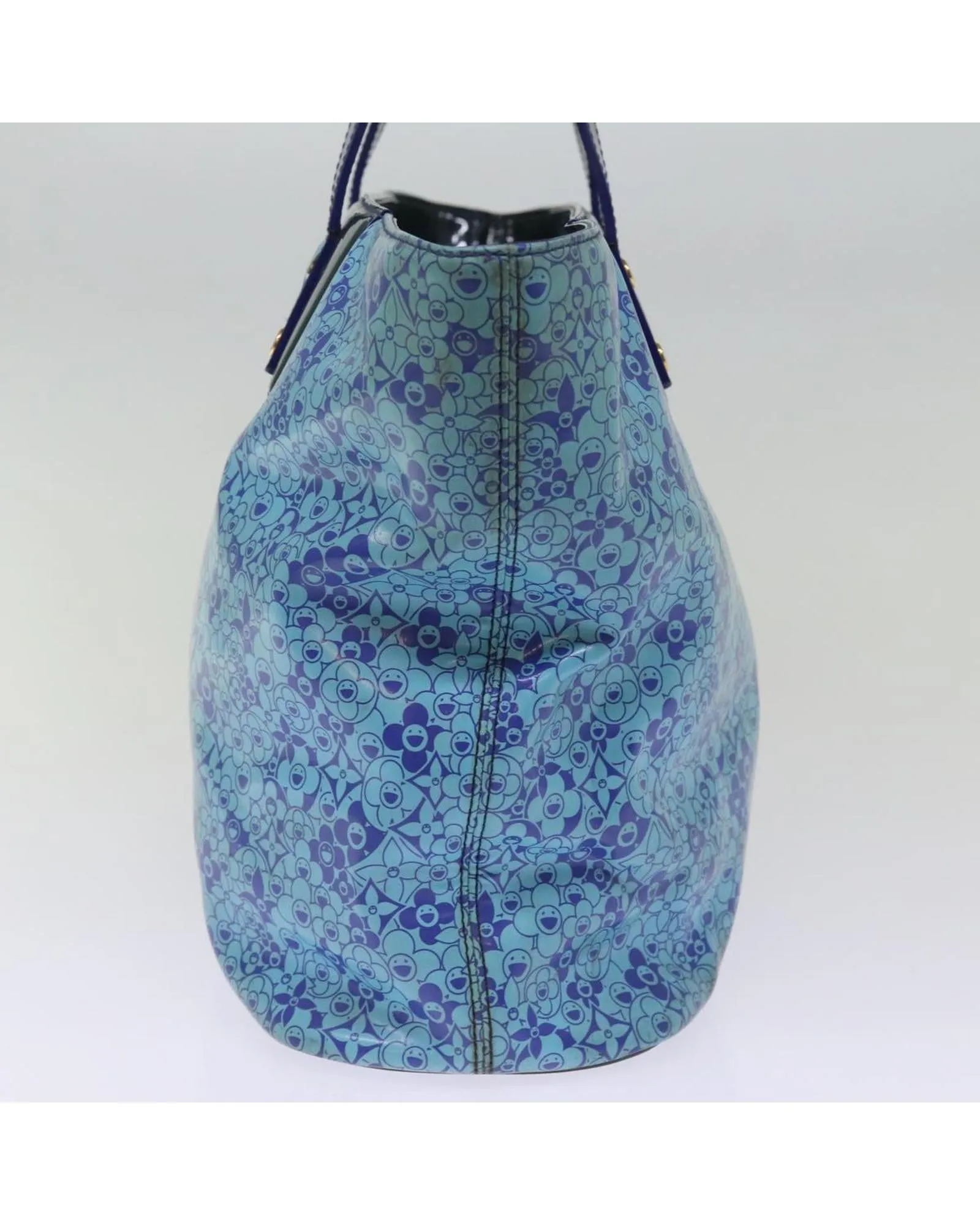Cosmic Blossom Enamel Tote Bag with Rubbing and Stain Details