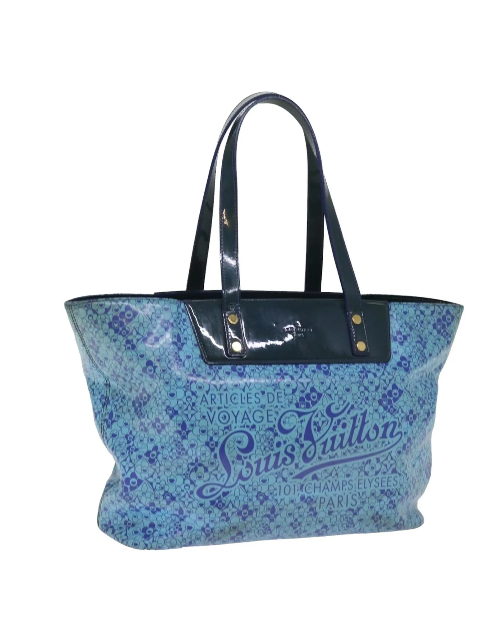 Cosmic Blossom Enamel Tote Bag with Rubbing and Stain Details