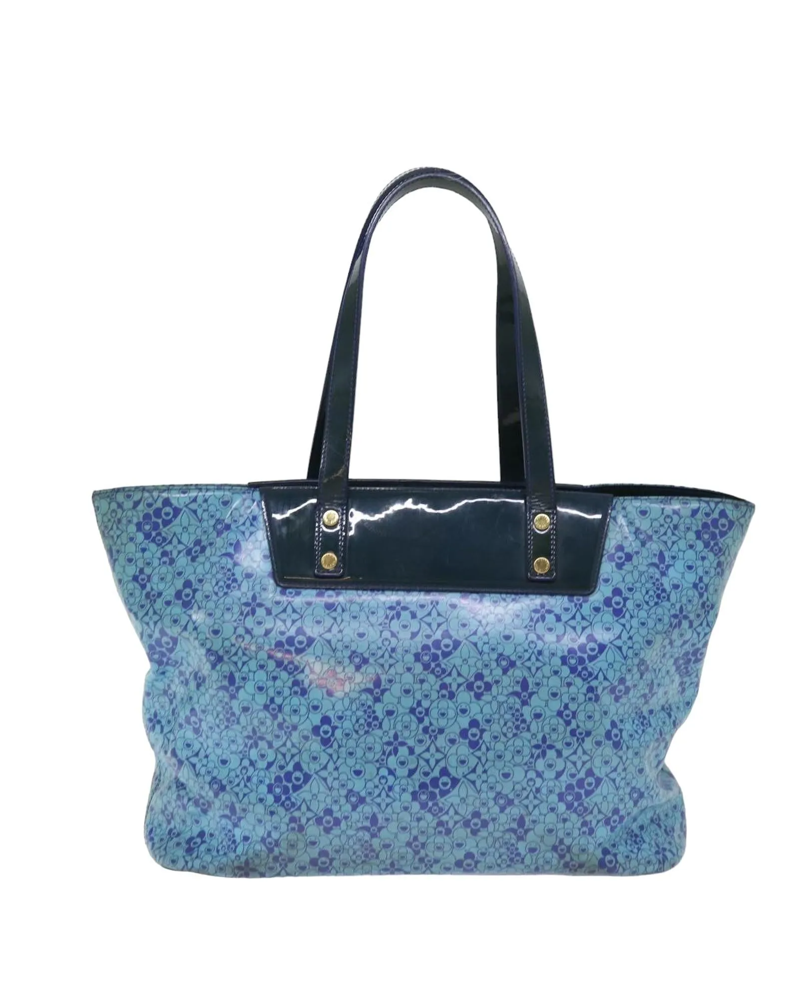 Cosmic Blossom Enamel Tote Bag with Rubbing and Stain Details
