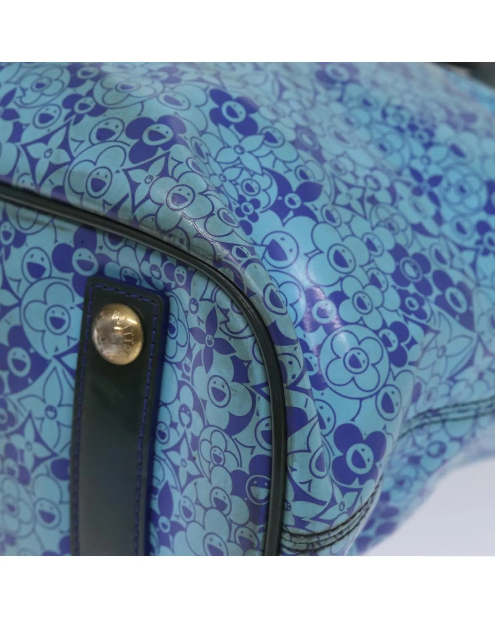 Cosmic Blossom Enamel Tote Bag with Rubbing and Stain Details