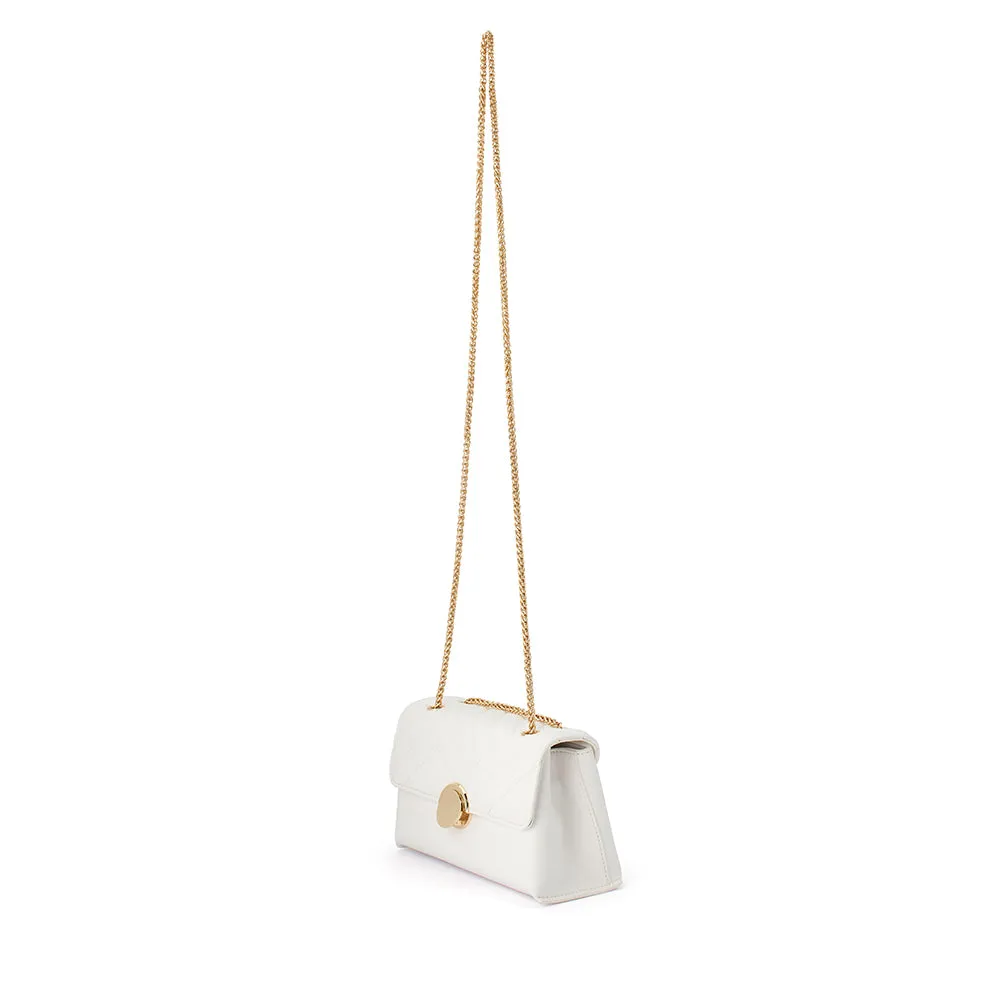 Cressida White Quilted Shoulder Bag