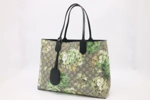 Gucci Reversible Tote in Green Blooms GG Supreme Canvas