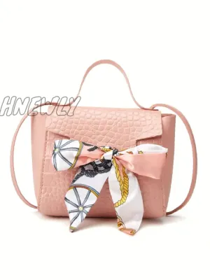 Hnewly - Bow Decor Croc Embossed Satchel Bag  - Women Satchels