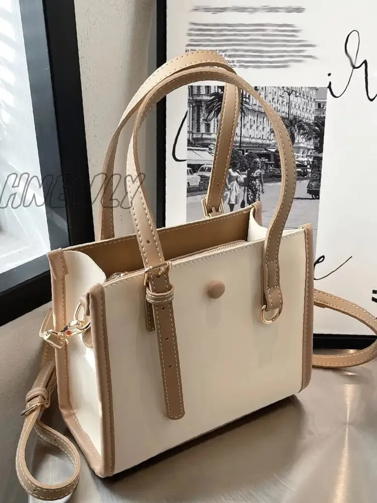Hnewly - Buckle Detail Button Design Square Bag  - Women Satchels