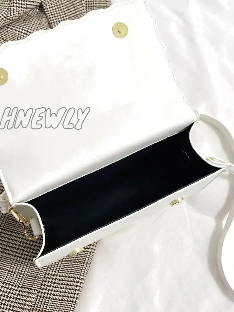 Hnewly - Geometric Embossed Flap Square Bag  - Women Satchels