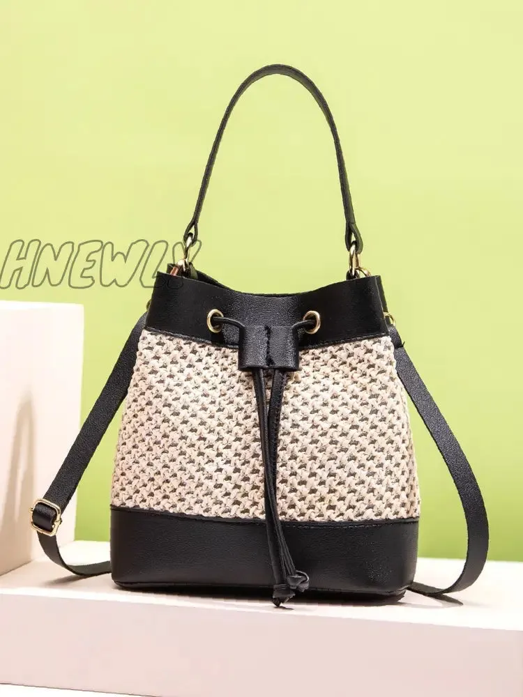 Hnewly - Hollow Out Drawstring Bucket Bag  - Women Satchels