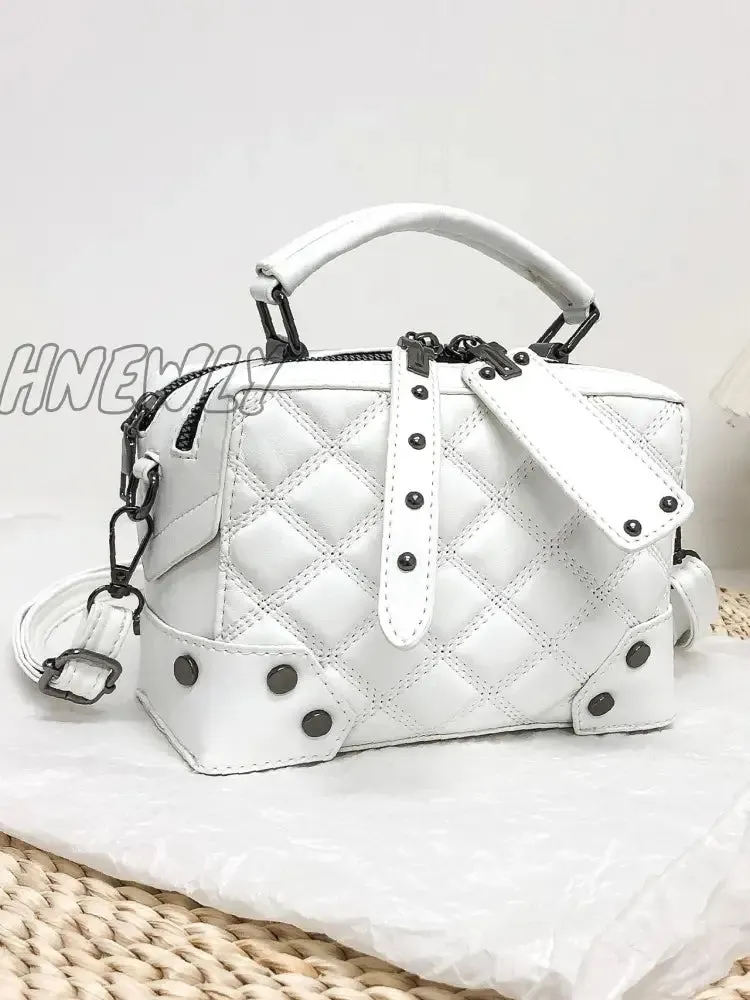 Hnewly - Two Tone Textured Boston Bag  - Women Satchels