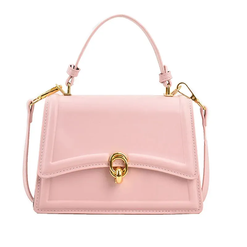 Korean Crossbody Bag 2023 New Women's Solid Color Exquisite Lock Buckle Advanced Shoulder Bag Luxury Versatile Ladies Handbag