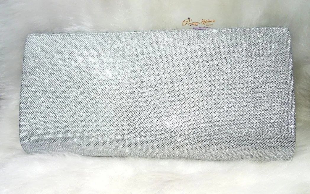 Ladies Sparkly Crystal Diamante Evening Bag Wedding Clutch Party Bag Womens Handbag