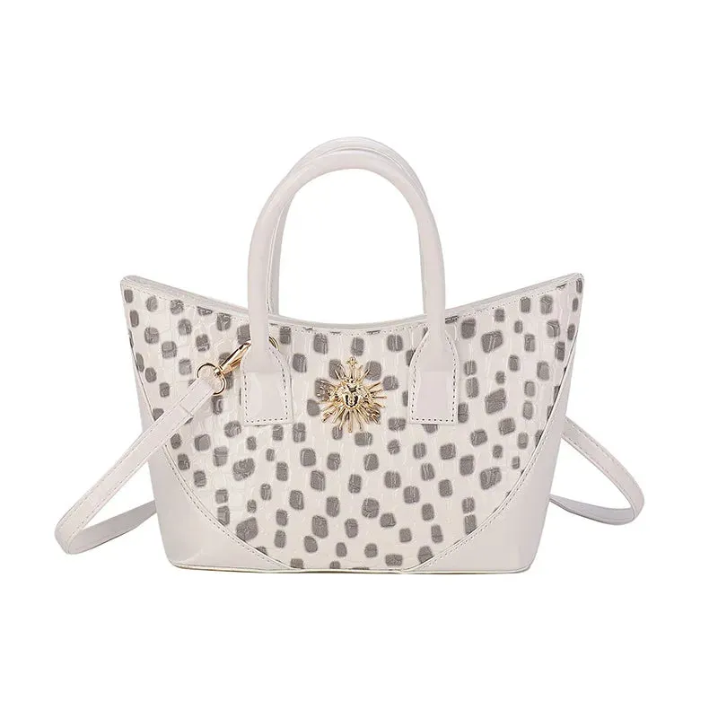 Leather Crocodile Pattern Wave Point Handbags for Women