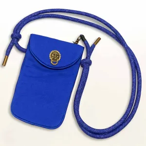 Lion Knocker Phone Pouch, Blue with Blue Strap