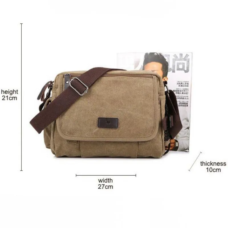 Men's Casual Canvas Small Shoulder Bag