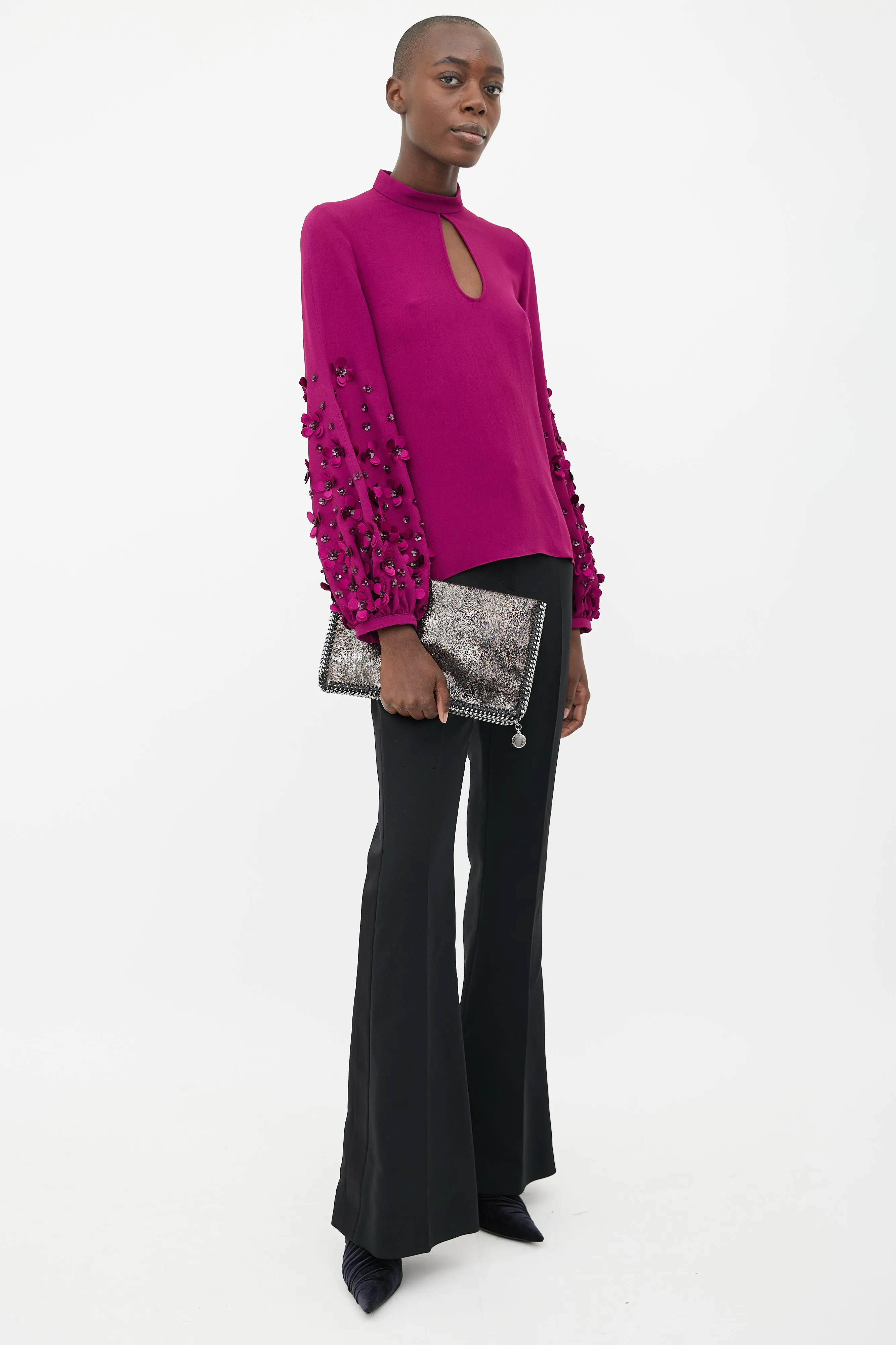 Metallic Pewter Falabella Clutch