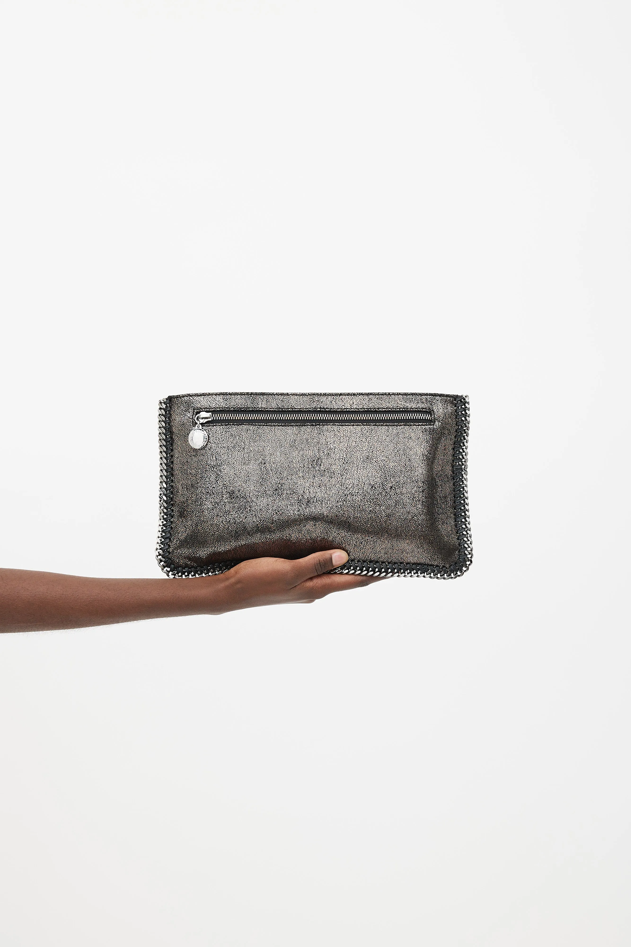 Metallic Pewter Falabella Clutch