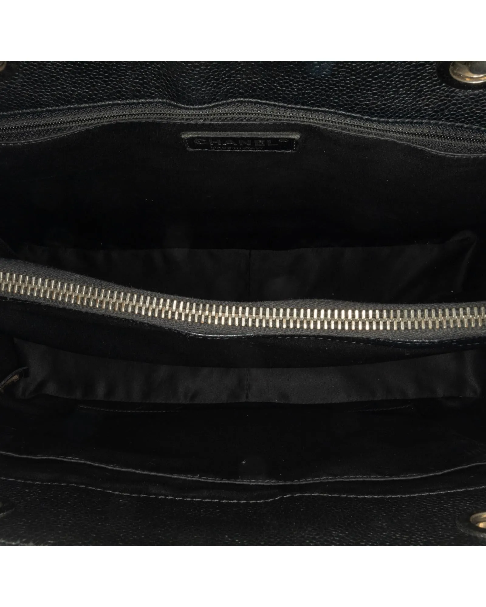 Quilted Leather Chain Shoulder Tote with Interior and Exterior Pockets