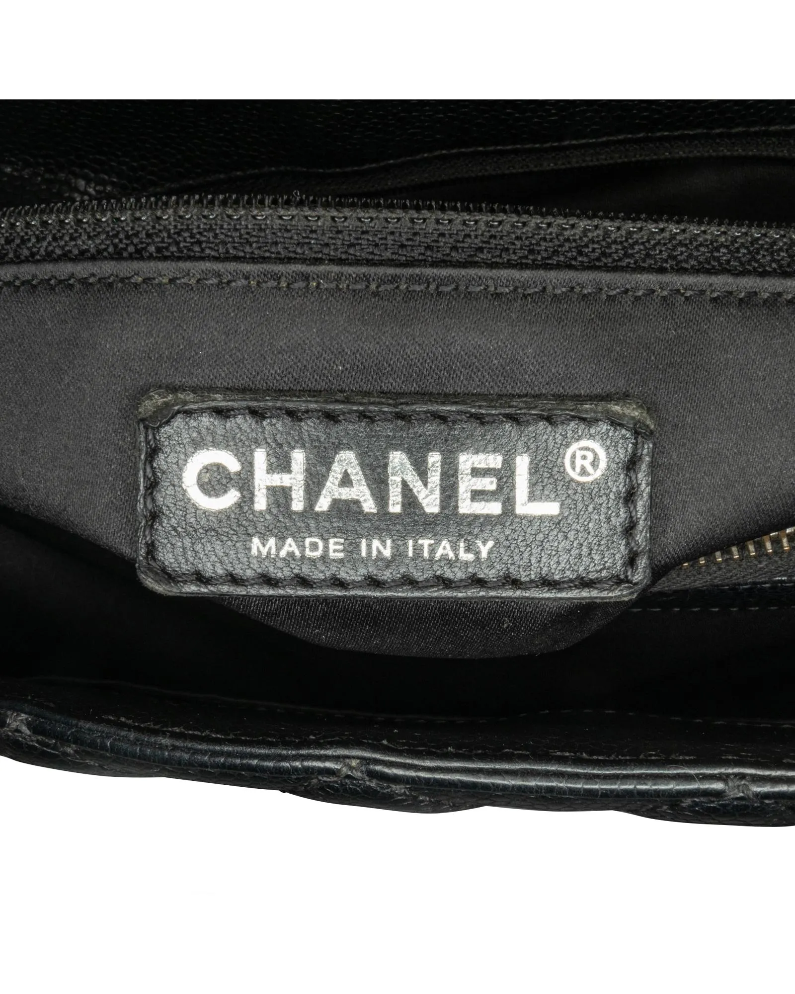 Quilted Leather Chain Shoulder Tote with Interior and Exterior Pockets