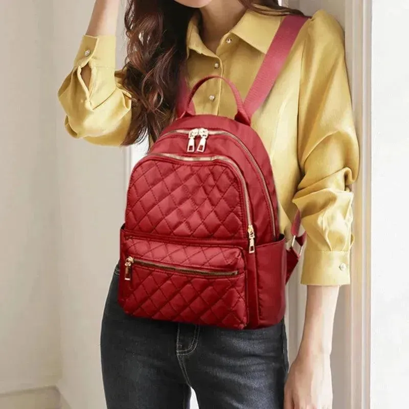 Quilted Nylon Women's Travel Backpack