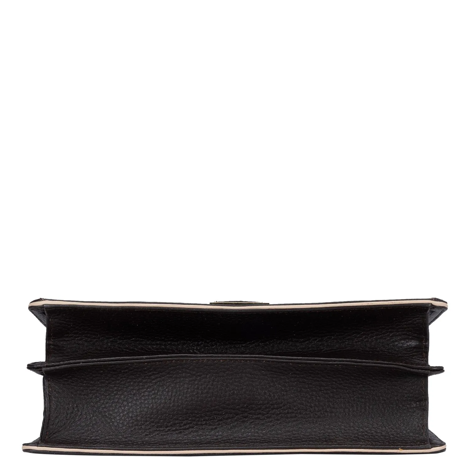 Small Wax Leather Satchel - Chocolate