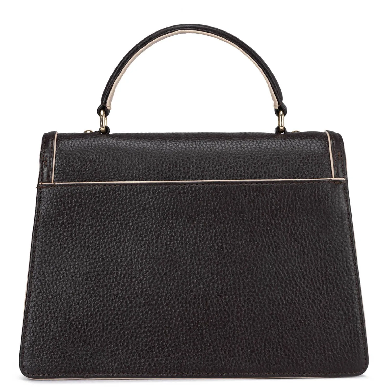 Small Wax Leather Satchel - Chocolate