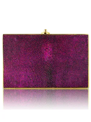Stingray Ridged Rectangle Clutch - Champagne Volcano