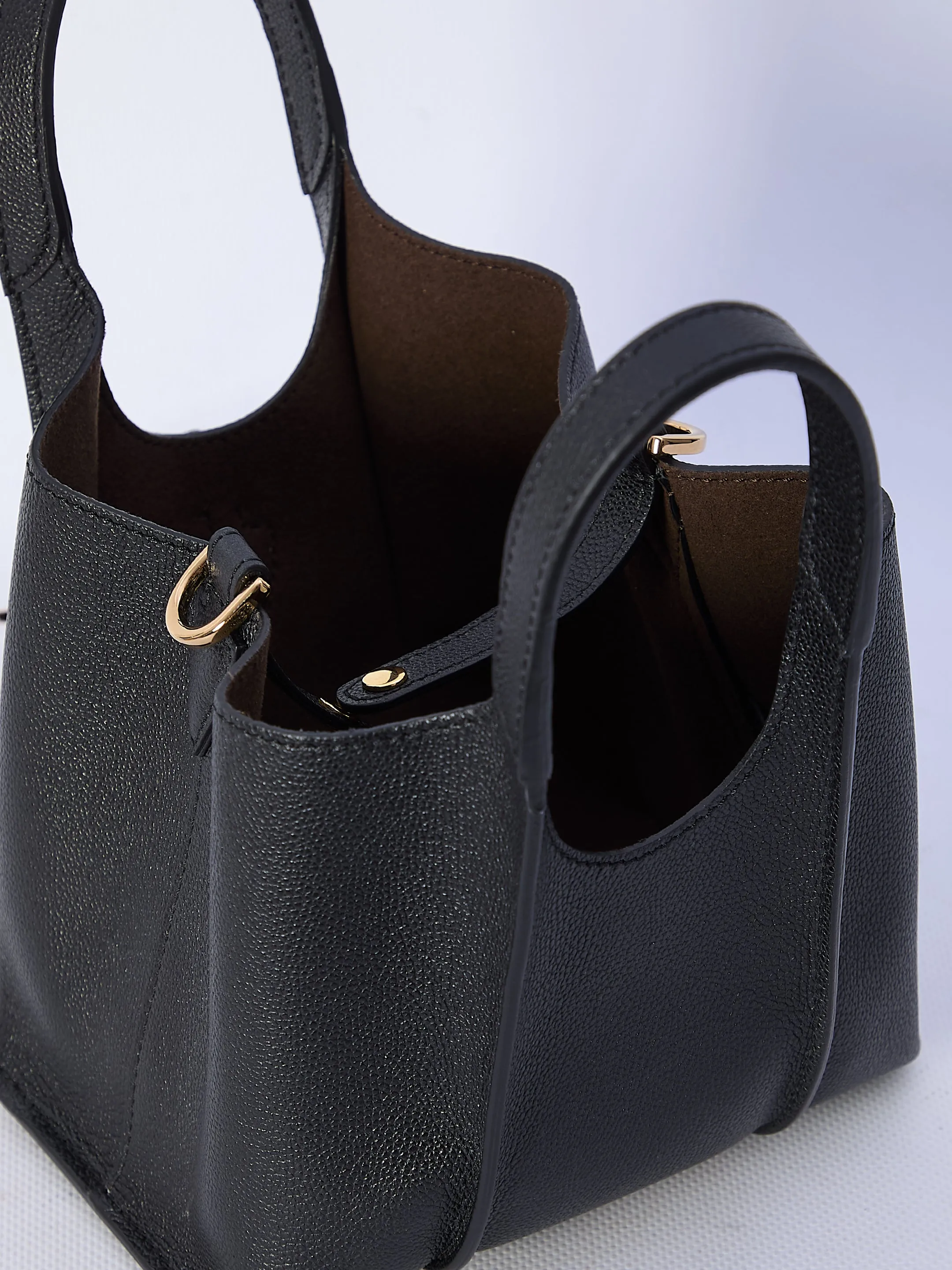 Tod's T Timeless Micro Shopping Bag In Black Leather