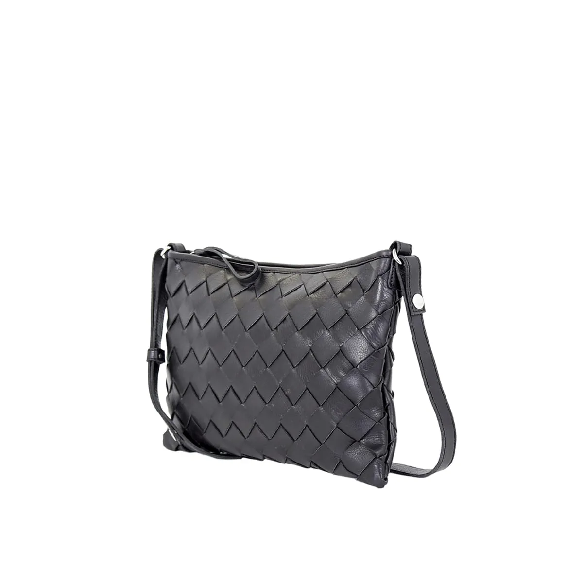 Trine Woven Clutch Large Black