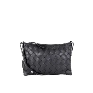 Trine Woven Clutch Large Black