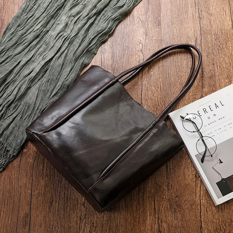Vintage Vege Tanned Leather Tote Handbags for Women 32052