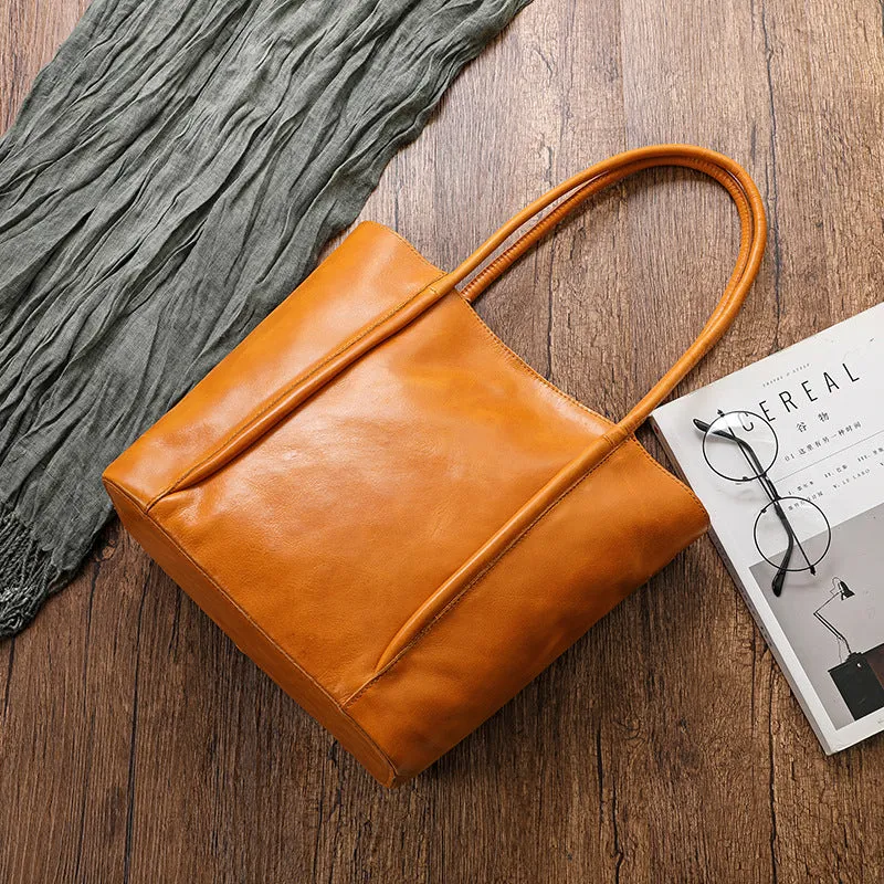 Vintage Vege Tanned Leather Tote Handbags for Women 32052
