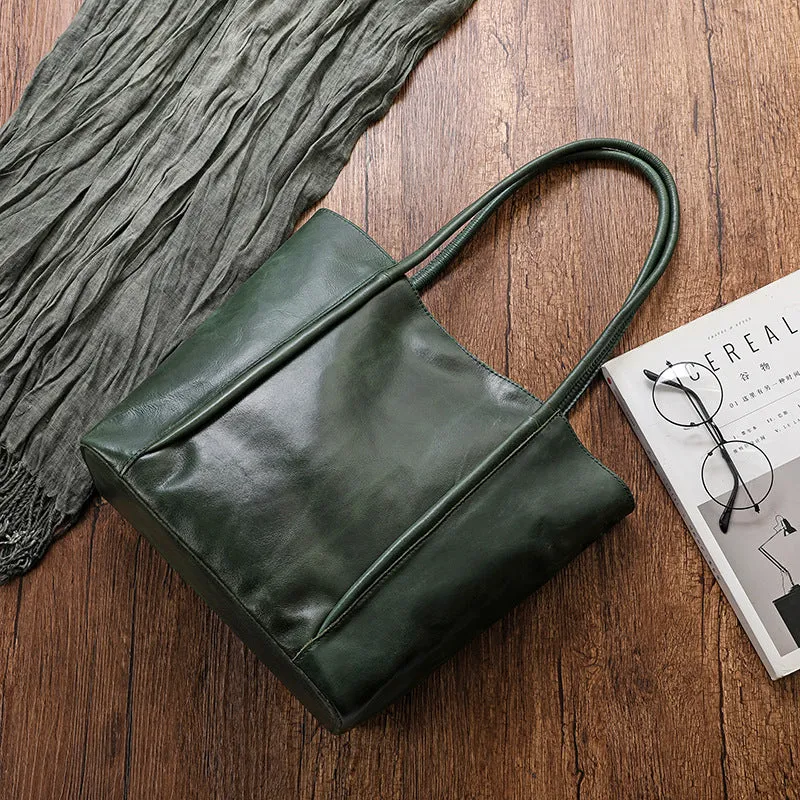 Vintage Vege Tanned Leather Tote Handbags for Women 32052