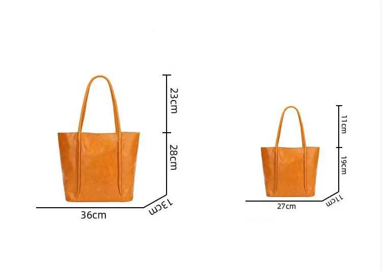 Vintage Vege Tanned Leather Tote Handbags for Women 32052