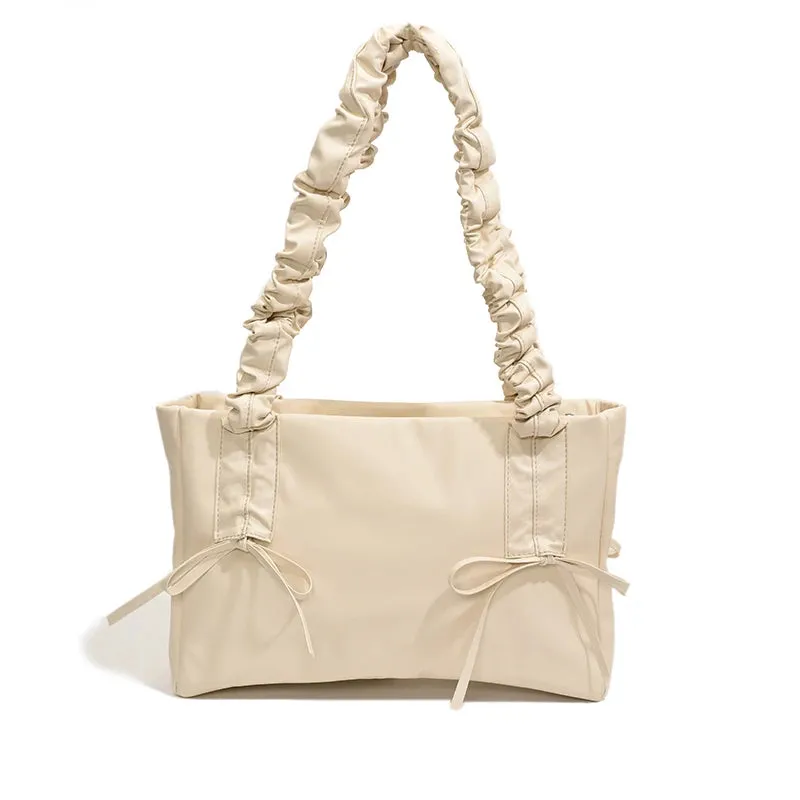 Vvsha LEFTSIDE Bow Sweet Big Crossbody Bags for Women 2024 New Trend Fashion PU Leather Shoulder Bag Females Y2K Handbags and Purses