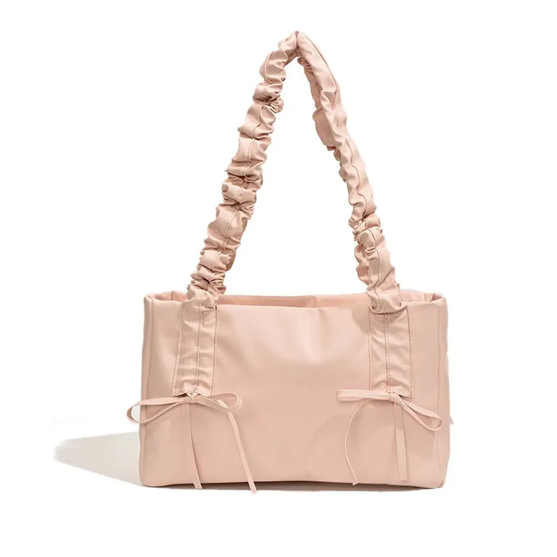 Vvsha LEFTSIDE Bow Sweet Big Crossbody Bags for Women 2024 New Trend Fashion PU Leather Shoulder Bag Females Y2K Handbags and Purses